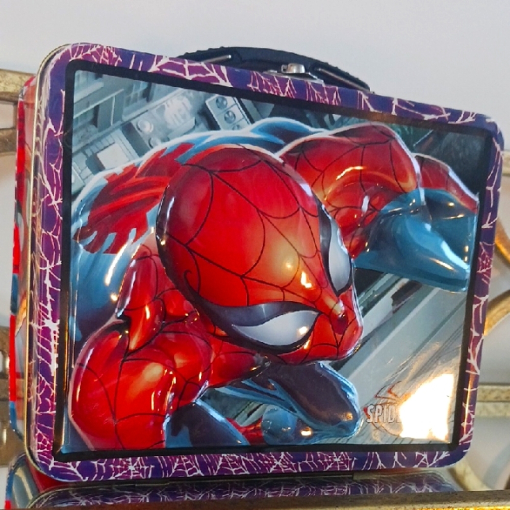 2003 SPIDERMAN Tin Lunch Box-Marvel×The TinBox Comp, 7.5"×6"×3"
